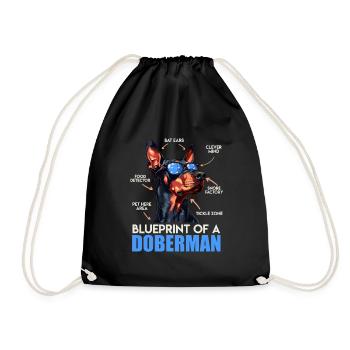 Doberman Propriétaire PLAN D’UN DOBERMAN Drôle - Sac de sport léger - noir - Devant