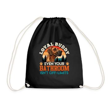Rhodesian Ridgeback LOYAL BUDDY EVEN THE BATHROOM - Drawstring Bag - black - Front