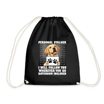 Labrador Funny WILL FOLLOW YOU WHEREVER YOU GO - Drawstring Bag - black - Front