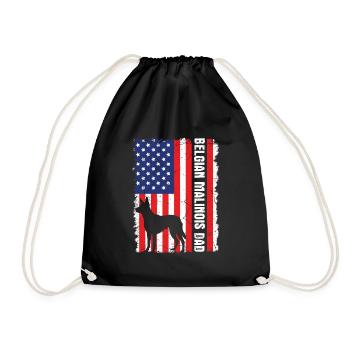 Dog owner BELGIAN MALINOIS DAD Daddy - Drawstring Bag - black - Front