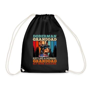 DOBERMAN GRANDDAD JUST LIKE A NORMAL GRANDDAD - Drawstring Bag - black - Front