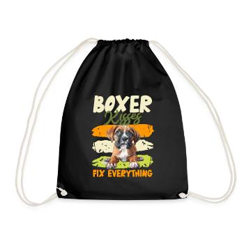 BOXER KISSES FIX EVERYTHING Boxer allemand - Sac de sport léger - noir - Devant