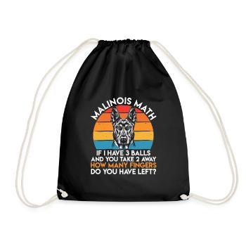 MALINOIS MATH COMBIEN DE DOIGTS VOUS RESTE-T-IL - Sac de sport léger - noir - Devant