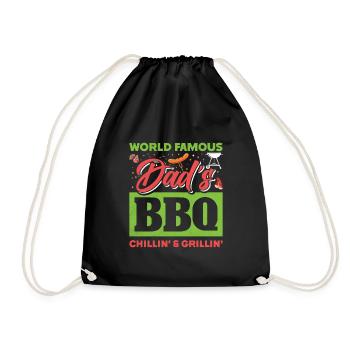 Barbecue WORLD FAMOUS DAD'S BBQ GRILLIN' CHILLIN' - Drawstring Bag - black - Front