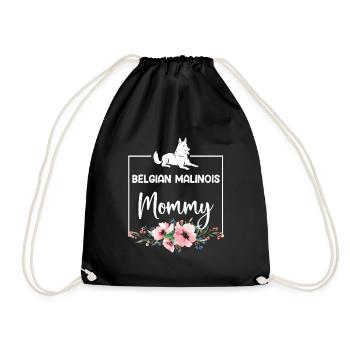 Belgian Shepherd BELGIAN MALINOIS MOM - Drawstring Bag - black - Front