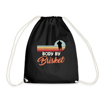 Meat Eater BODY BY BRISKET Meat Lovers - Drawstring Bag - black - Front