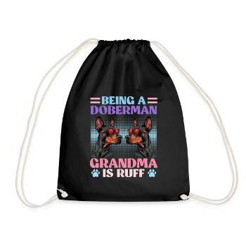 Doberman ÊTRE UNE GRAND-MÈRE DOBERMAN, C’EST RUFF - Sac de sport léger - noir - Devant