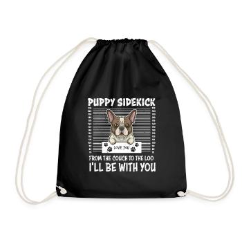 Bouledogue français Gardez un œil sur vous - Sac de sport léger - noir - Devant