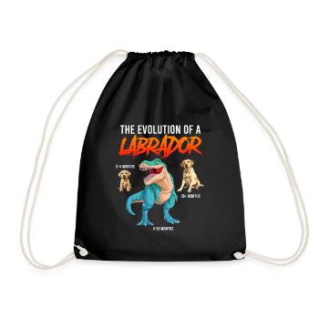 Labrador Fan L’ÉVOLUTION D’UN LABRADOR Dino - Sac de sport léger - noir - Devant