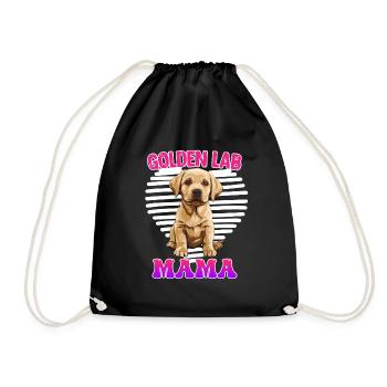 Golden Labrador Mama Golden Lab Mom Labrador - Drawstring Bag - black - Front