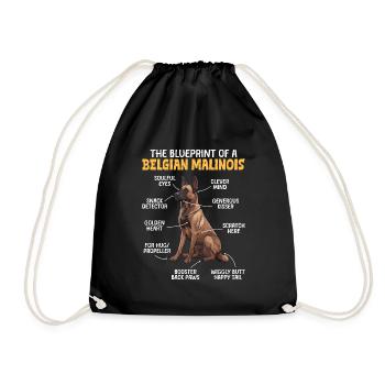 Belgischer Schäferhund BLUEPRINT OF A BEGLIAN - Turnbeutel - Schwarz - Vorne