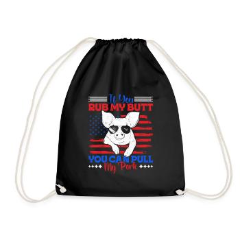Grilling IF YOU RUB MY BUTT YOU CAN PULL MY PORK - Drawstring Bag - black - Front