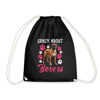 Chien Maman Boxer Allemand FOLLE DE BOXERS - Sac de sport léger - noir - Devant