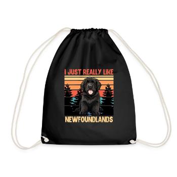 Neufundländer J’AIME VRAIMENT TERRE-NEUVE - Sac de sport léger - noir - Devant