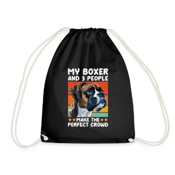 Chien Boxer MON BOXER ET 3 PERSONNES Drôle - Sac de sport léger - noir - Devant