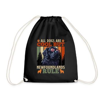 Neufundländer ALL DOGS ARE COOL BUT NEWFOUNDLANDS - Turnbeutel - Schwarz - Vorne