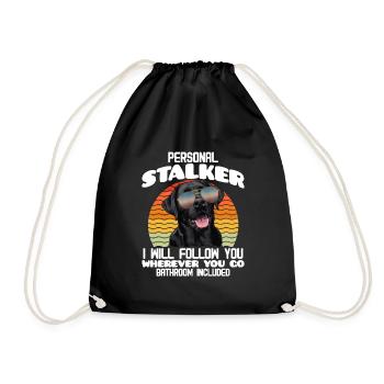Labrador Funny WILL FOLLOW YOU WHEREVER YOU GO - Drawstring Bag - black - Front