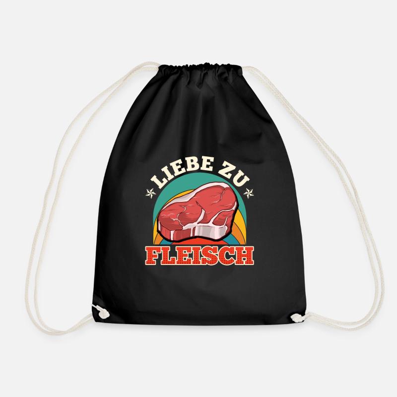 Fleischfresser LIEBE ZU FLEISCH Fleisch Fan - Turnbeutel - Schwarz