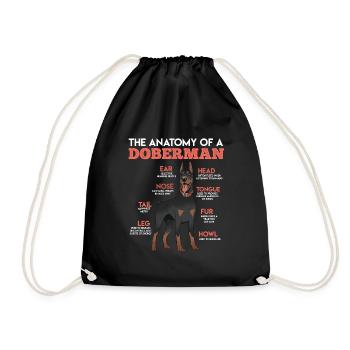 ANATOMIE D’UN DOBERMAN Propriétaire de chien drôle - Sac de sport léger - noir - Devant