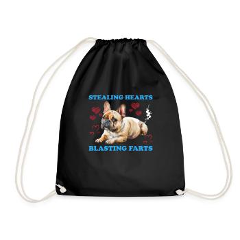 Bouledogue français VOLER DES CŒURS EXPLOSER - Sac de sport léger - noir - Devant