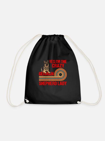 Hundemama I'M THE CRAZY GERMAN SHEPHERD LADY - Turnbeutel - Schwarz