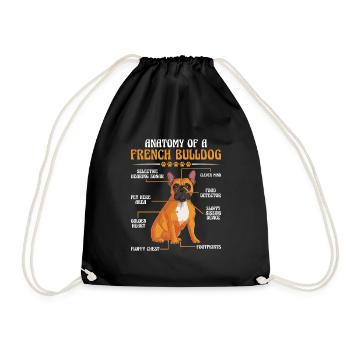 Französische Bulldogge ANATOMIE D’UN BOULEDOGUE FRANÇAIS - Sac de sport léger - noir - Devant