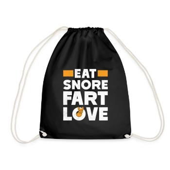 French Bulldog EAT SNORE FART LOVE - Drawstring Bag - black - Front
