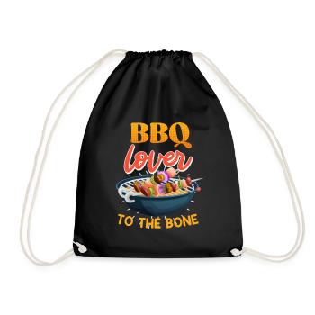 BBQ LOVER Fleischliebhaber Grillmeister Heißes - Turnbeutel - Schwarz - Vorne