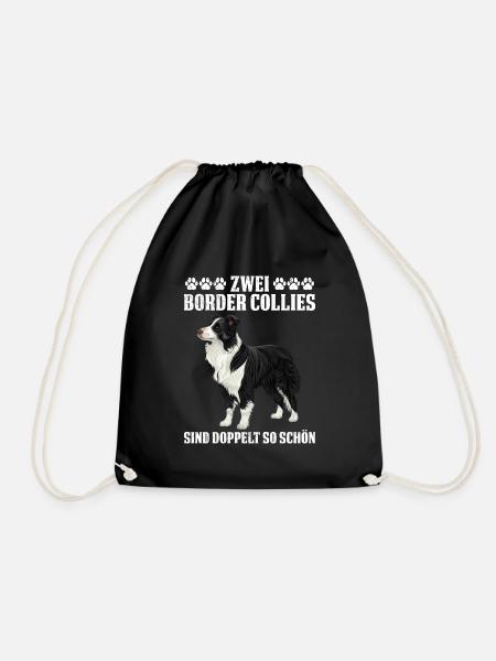 Border Collie 2 BORDER COLLIES SIND DOPPELT SCHÖN - Turnbeutel - Schwarz