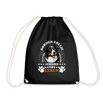 BORDER COLLIE LIEBHABER FÜRS LEBEN Hundebesitzer - Turnbeutel - Schwarz - Vorne