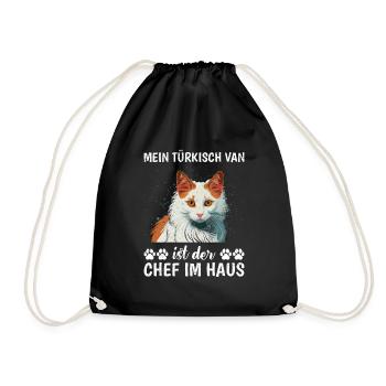 Propriétaire de chat MON VAN TURC EST LE PATRON - Sac de sport léger - noir - Devant