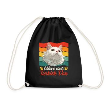 Katzenbesitzer SKLAVE EINER TURKISH VAN Vintage - Turnbeutel - Schwarz - Vorne