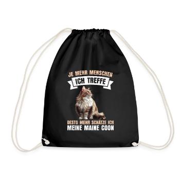 Maine Coon THE MORE PEOPLE I MEET GUESS - Drawstring Bag - black - Front