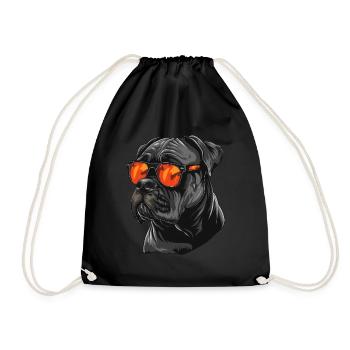 Cane Corso Italiano, Dog, Sunglasses, Summer - Drawstring Bag - black - Front