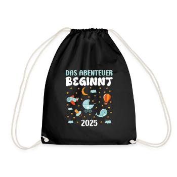 Expectant mom THE ADVENTURE BEGINS IN 2025 IN THE FUTURE - Drawstring Bag - black - Front