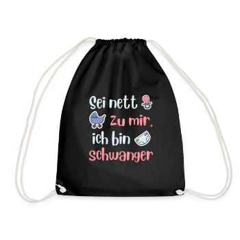 Future maman SOIS GENTILLE AVEC MOI JE SUIS ENCEINTE - Sac de sport léger - noir - Devant