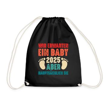 Soon dad WE ARE EXPECTING A BABY ACTUALLY YOU - Drawstring Bag - black - Front