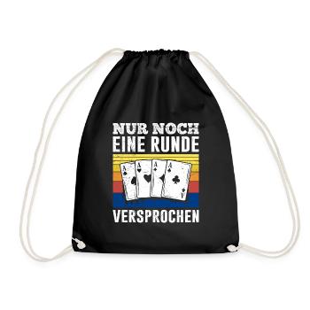 Poker Players ONLY ONE MORE ROUND PROMISED - Drawstring Bag - black - Front