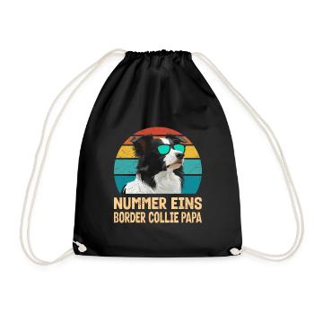 Border Collie PAPA BORDER COLLIE NUMÉRO UN - Sac de sport léger - noir - Devant