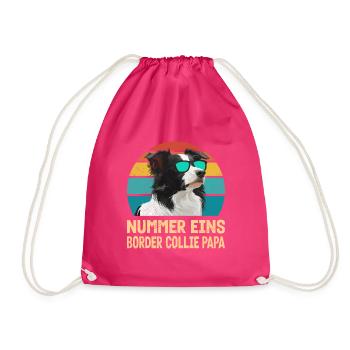 Border Collie NUMBER ONE BORDER COLLIE DAD - Drawstring Bag - fuchsia - Front
