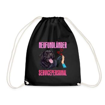 Newfie Owner NEWFOUNDLAND SERVICE STAFF - Drawstring Bag - black - Front