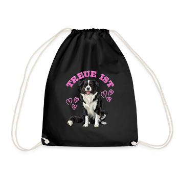 Dog Mom FIDELITY IS BORDER COLLIE Dog Owner - Drawstring Bag - black - Front