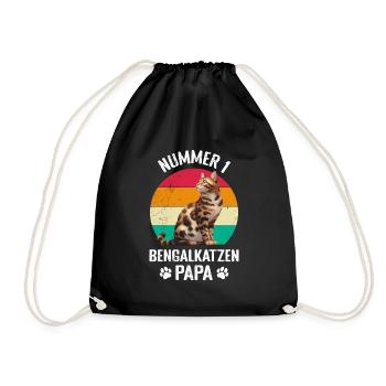 Bengal cats NUMBER 1 BENGAL CATS DAD - Drawstring Bag - black - Front