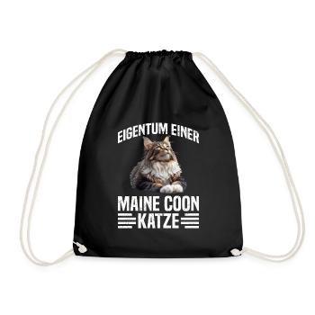 Maine Coon EIGENTUM EINER MAINE COON KATZE - Turnbeutel - Schwarz - Vorne