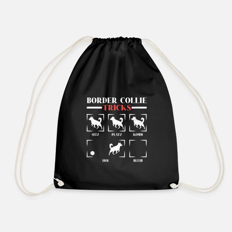 BORDER COLLIE TRICKS Sture Border Collie Hunde - Turnbeutel - Schwarz