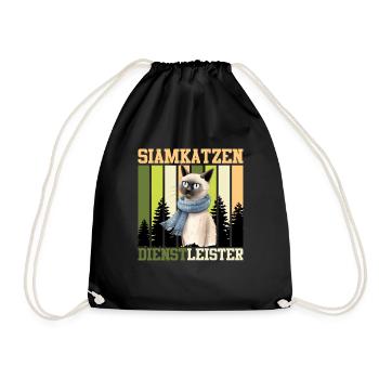 SIAMKATZEN DIENSTLEISTER Vintage Siamkatzen - Turnbeutel - Schwarz - Vorne