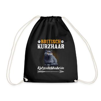 Britische Kurzhaar Katzenliebhaberin Britisch - Turnbeutel - Schwarz - Vorne