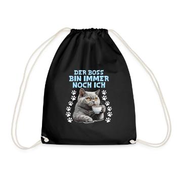 British Shorthair WHO AM STILL ME - Drawstring Bag - black - Front