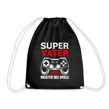 Future dad SUPER DAD 2025 CHAMPION OF - Drawstring Bag - black - Front