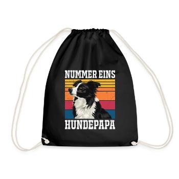 Border Collie PAPA BORDER COLLIE NUMÉRO UN - Sac de sport léger - noir - Devant